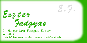 eszter fadgyas business card